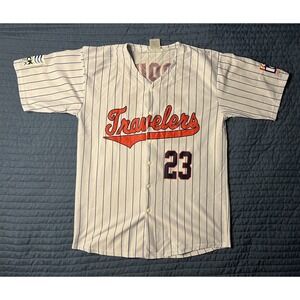 Arkansas Travelers Mike Trout Promotional Jersey XL White Stripes #23 Baseball